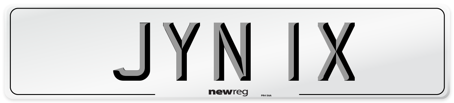 JYN 1X Number Plate from New Reg